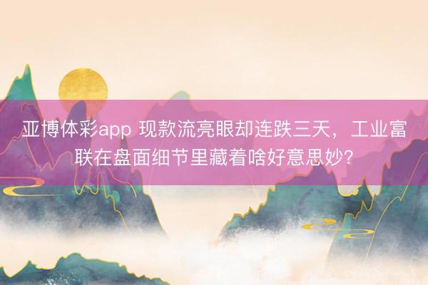 亚博体彩app 现款流亮眼却连跌三天，工业富联在盘面细节里藏着啥好意思妙？