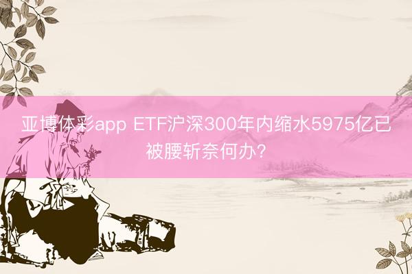 亚博体彩app ETF沪深300年内缩水5975亿已被腰斩奈何办?