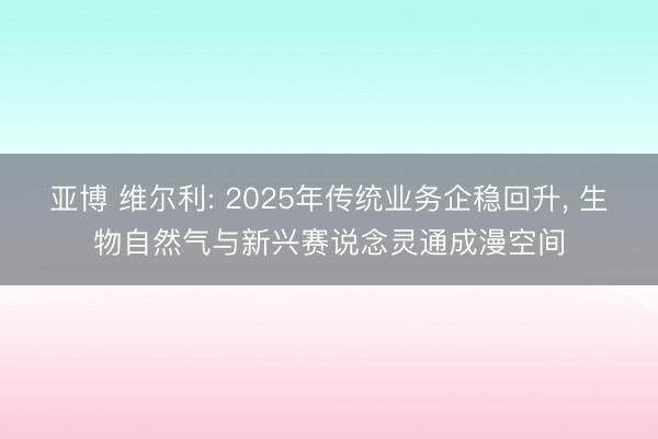 亚博 维尔利: 2025年传统业务企稳回升， 生物自然气与新兴赛说念灵通成漫空间