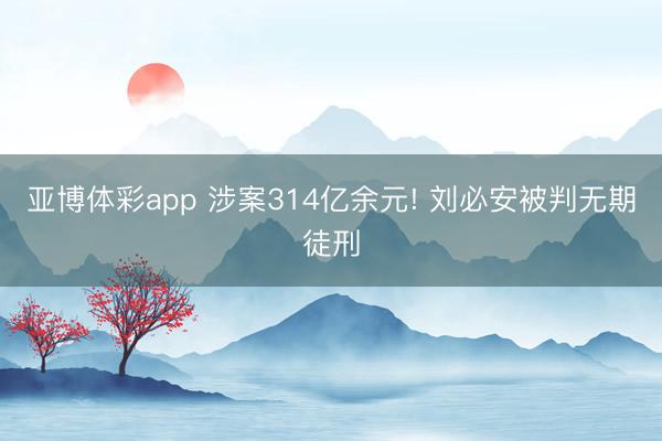 亚博体彩app 涉案314亿余元! 刘必安被判无期徒刑