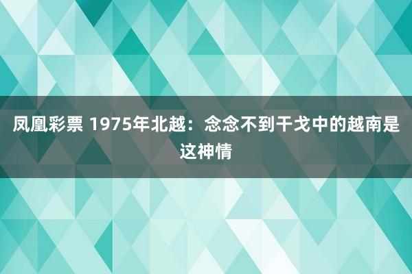 凤凰彩票 1975年北越:念念不到干戈中的越南是这神情