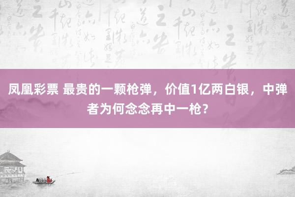 凤凰彩票 最贵的一颗枪弹，价值1亿两白银，中弹者为何念念再中一枪？