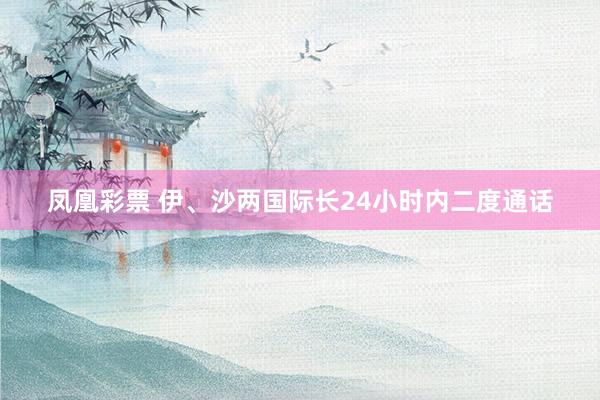 凤凰彩票 伊、沙两国际长24小时内二度通话