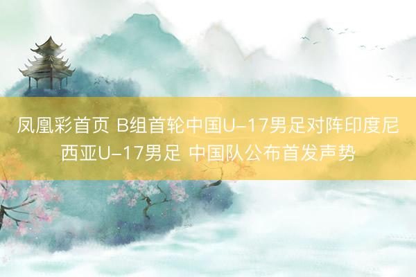 凤凰彩首页 B组首轮中国U-17男足对阵印度尼西亚U-17男足 中国队公布首发声势