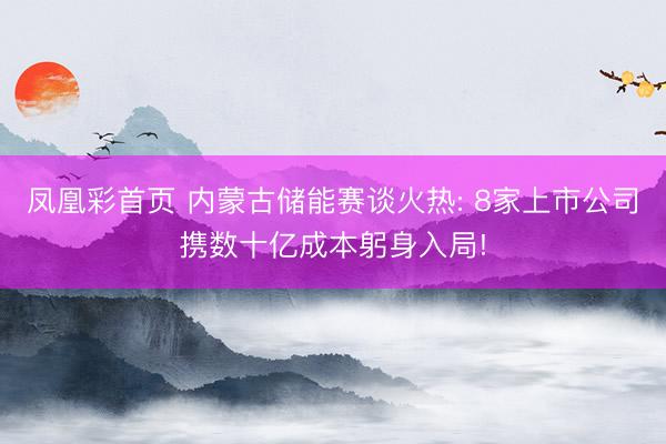 凤凰彩首页 内蒙古储能赛谈火热: 8家上市公司携数十亿成本躬身入局!