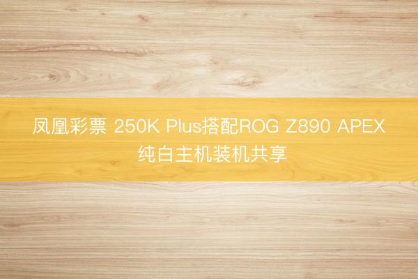 凤凰彩票 250K Plus搭配ROG Z890 APEX 纯白主机装机共享