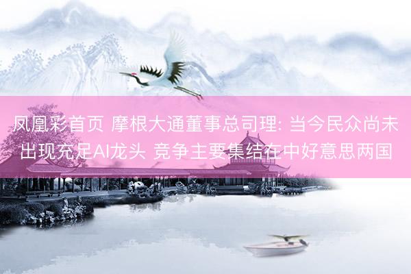 凤凰彩首页 摩根大通董事总司理: 当今民众尚未出现充足AI龙头 竞争主要集结在中好意思两国