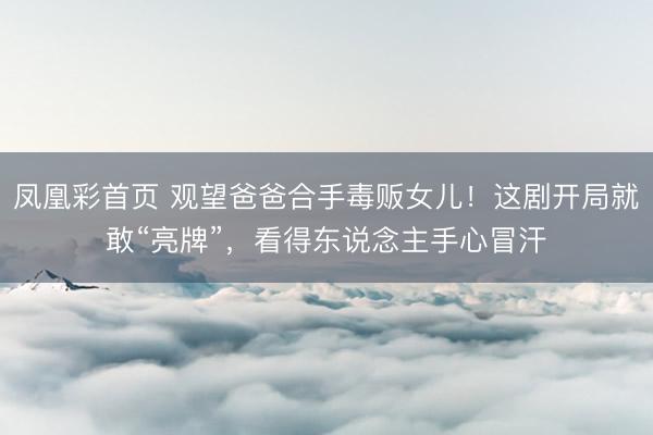 凤凰彩首页 观望爸爸合手毒贩女儿！这剧开局就敢“亮牌”，看得东说念主手心冒汗