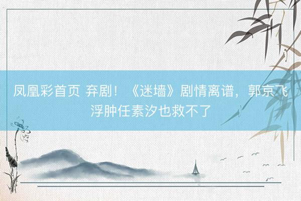 凤凰彩首页 弃剧！《迷墙》剧情离谱，郭京飞浮肿任素汐也救不了