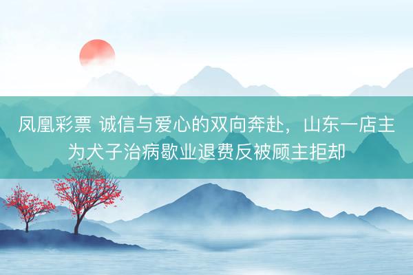 凤凰彩票 诚信与爱心的双向奔赴，山东一店主为犬子治病歇业退费反被顾主拒却